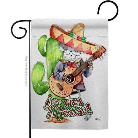 ANGELENO HERITAGE Angeleno Heritage G135386-BO 13 x 18.5 in. Que Viva Mexico Garden Flag with Summer Cinco de Mayo Double-Sided Decorative Vertical House Decoration Banner Yard Gift G135386-BO